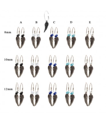 Stweling silver wing og angel hoops-WAH1