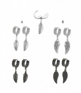 Boucle d'oreille plume ou aile - HAGS5088D