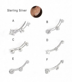 Silver climber ear pin stud  - EC7D