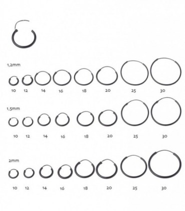 Aro de plata cubierto en negro  - ARO81D