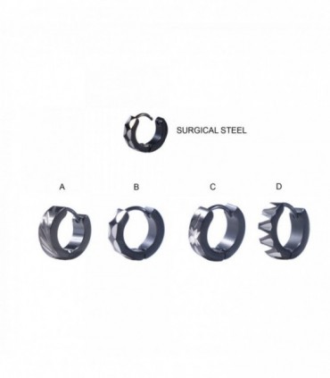 Aro de acero negro grabado al láser - HAGSLASERD