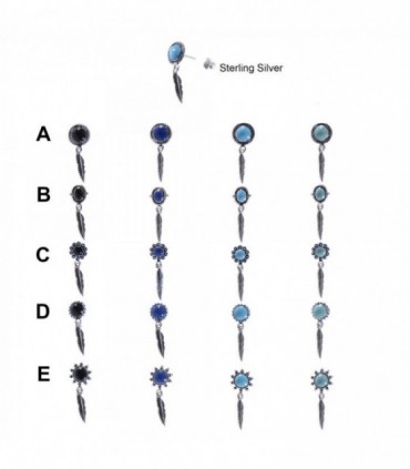 Pendiente de plata esmaltado con colgante de pluma- ASP6D