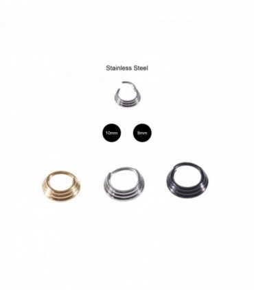 Aro septum triple capa acero con bisagra - SEPTRIPLED
