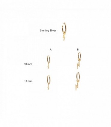 Aro de plata rayo chapado en oro - HFSILVERGD