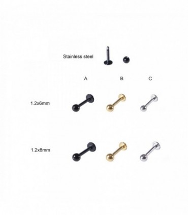 Labret, Tragus, Helix colores con bola - LAB-TRAD