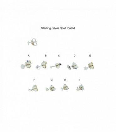 Pendiente mini de plata chapado en oro - MSPGD