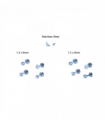 Tragus,lip,Helix estrella,corazon,redondo y cuadrado engarzado-HEL-CAR20D