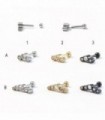 Steel Tragus/Helix 3 to 5 stones - HEL-CAR1D