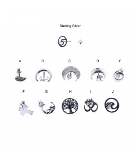 Symbols silver earring - PEN907D