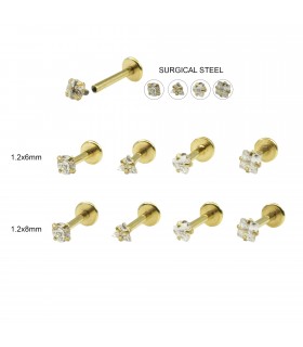 Tragus/Helix/Labret dorado - HEL-CAR20GOLDD