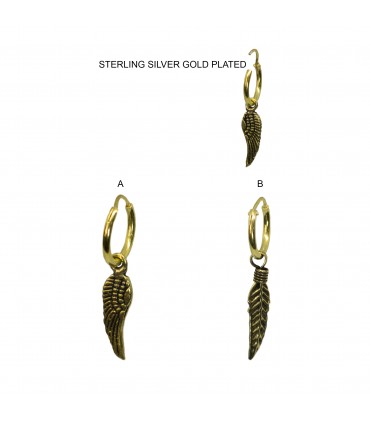 Aro de plata chapado en oro con colgante - ARO18GOLDD