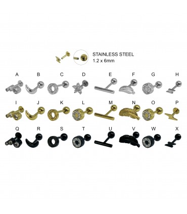 Tragus/Helix motivos - HEL-CAR26D