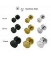 Faux piercing plug vis en acier en trois couleurs - IP1083MIXD