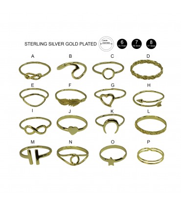 Gold Platted Silver Rings - AN8GOLDD