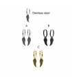 Clicker steel hoops with wings pendant - ARO30