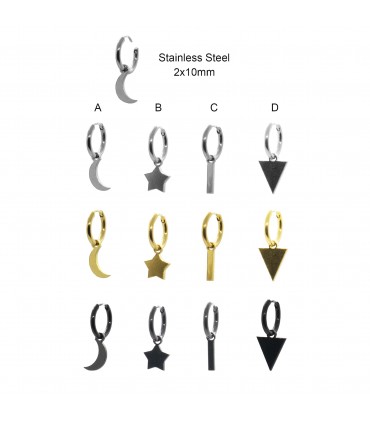 Aros acero clicker con colgante motivos - ARO31D