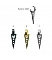 Steel huggies with cone pendant display - HAGS4HOLES