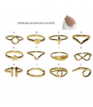 Silver Midi Ring Gold Plated - MR1GOLD