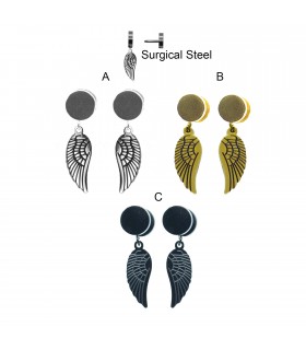 Steel Fake Plug with wings pendant - IPWINGS