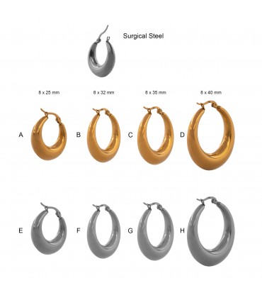 Aro de acero grueso tipo pirata - ARO1328STEELD