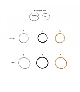 Aro de plata liso para nariz - ARN102SILVERD