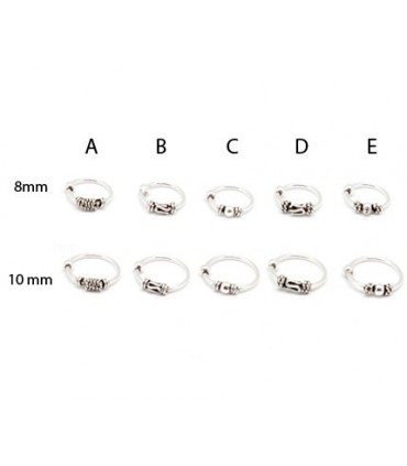 Aros Nariz Plata Labrado - ARN105D