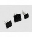 Earrings silver and black swarovski - PEN201D