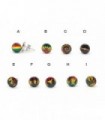 Boucles d'oreilles acier Rasta - PEN1177D