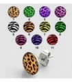 Steel earrings - Leopard & Zebra - PEN80D